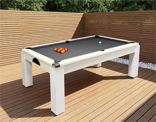 Fusion Outdoor Pool Dining Table: White Finish - 7ft